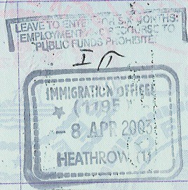 Passport Stamps United Kingdom